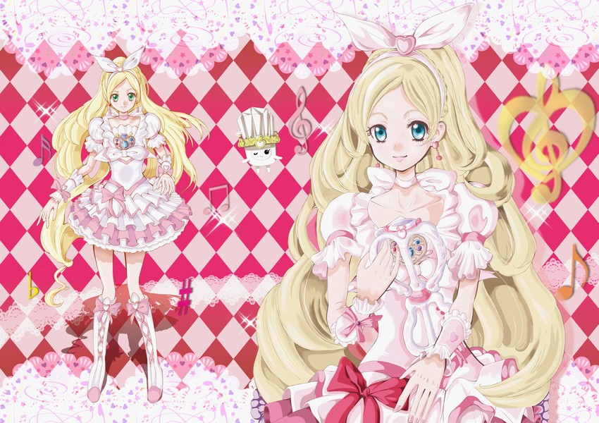 minamino kanade and cure rhythm (precure and 1 more) drawn by boon@to