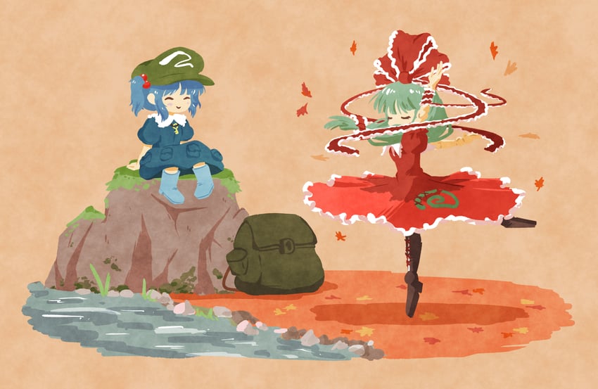 kawashiro nitori and kagiyama hina (touhou) drawn by oysterfried