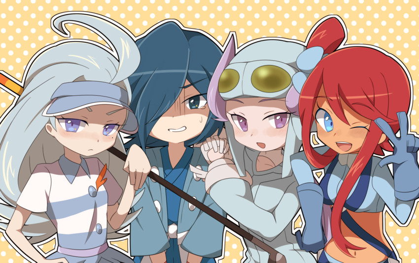 skyla, falkner, kahili, and winona (pokemon and 4 more) drawn by omikuji_(fortunemagnolia)