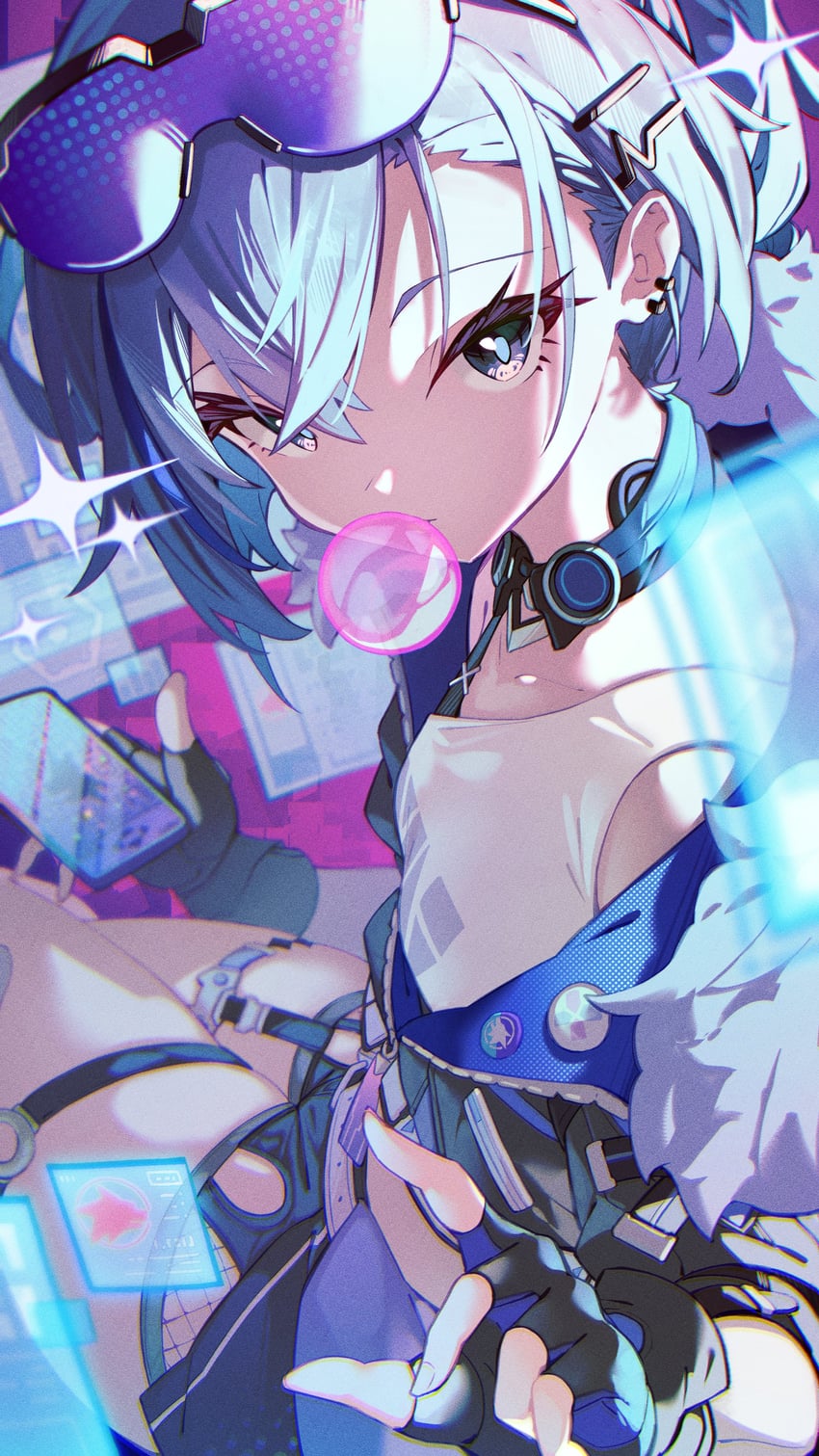 silver wolf (honkai and 1 more) drawn by bibisuka