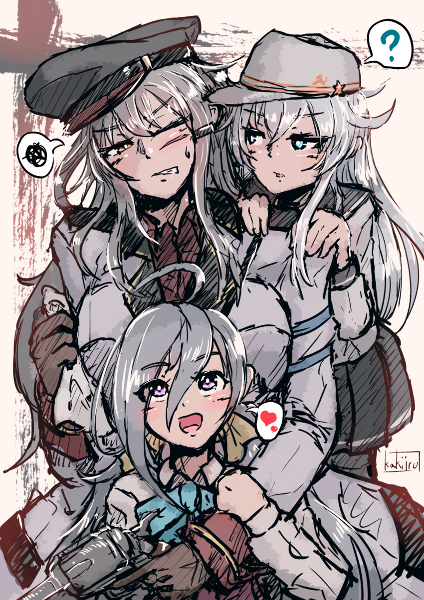 hibiki, verniy, kiyoshimo, gangut, and oktyabrskaya revolyutsiya (kantai collection) drawn by kakiiro_(takuya)