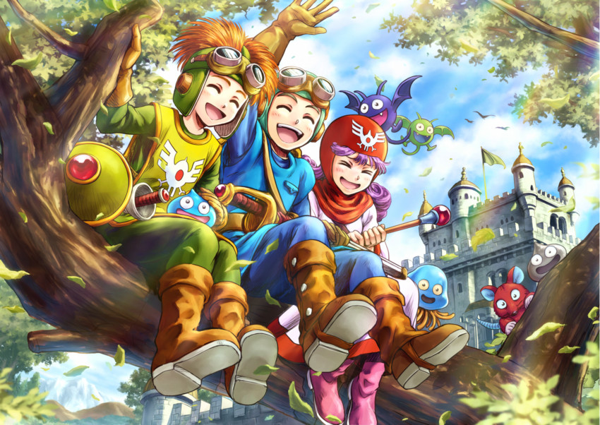 slime, princess of moonbrook, prince of lorasia, prince of samantoria, healslime, and 4 more (dragon quest and 1 more) drawn by nakajima_majikana