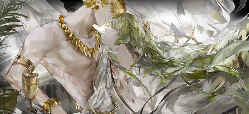 gilgamesh and enkidu (fate and 2 more) drawn by rihuajiong
