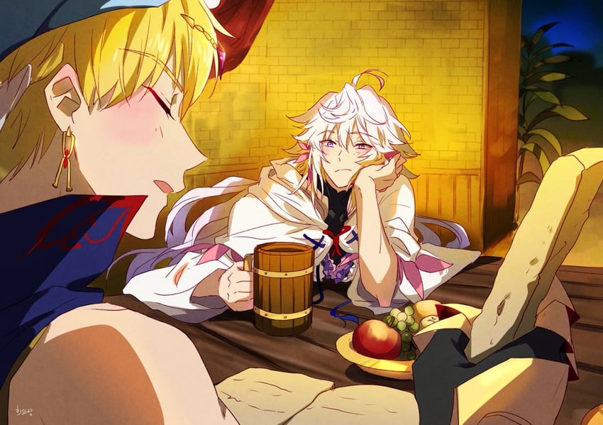 merlin and gilgamesh (fate and 1 more) drawn by heeparang