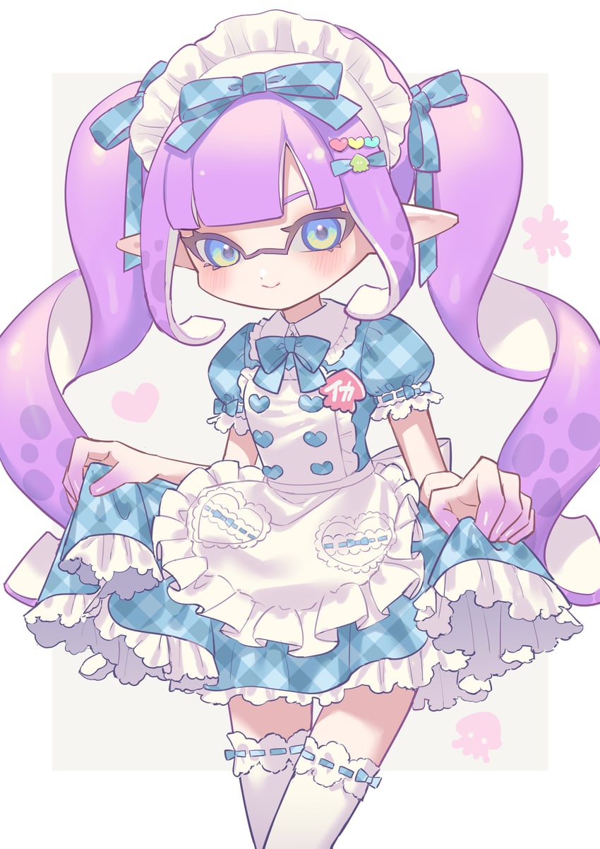 inkling player character and inkling girl (splatoon) drawn by ichigogari_pi