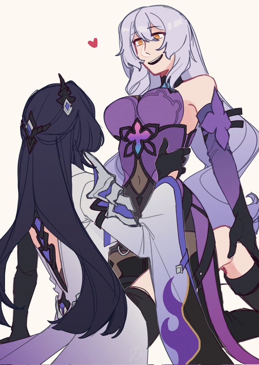 acheron and black swan (honkai and 1 more) drawn by charathegay