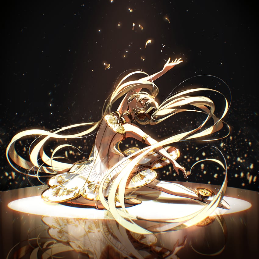 hatsune miku and gramophone miku (vocaloid and 1 more) drawn by kika