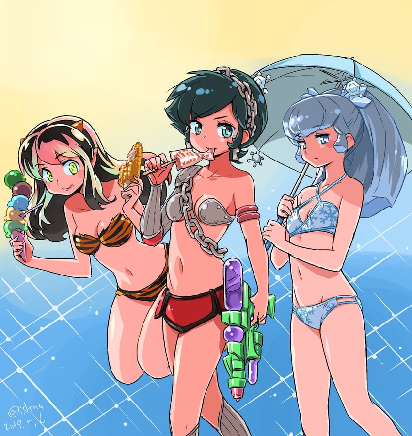 lum, benten, and oyuki (urusei yatsura) drawn by isedaichi_ken