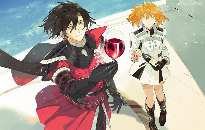 fujimaru ritsuka and constantine xi (fate and 1 more) drawn by kitada
