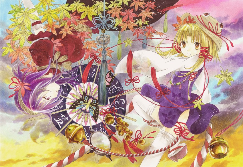 moriya suwako and yasaka kanako (touhou) drawn by kuri_meigetsu