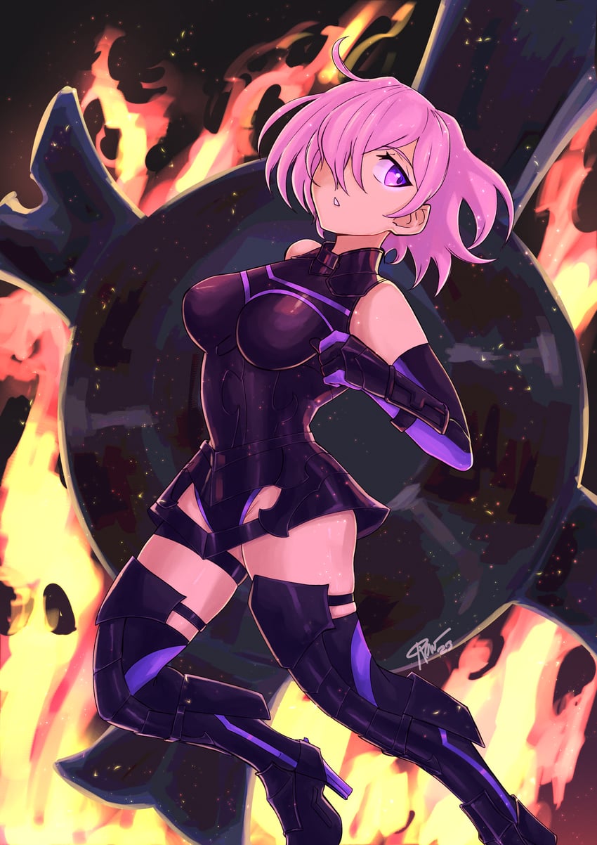mash kyrielight (fate and 1 more) drawn by corviwing