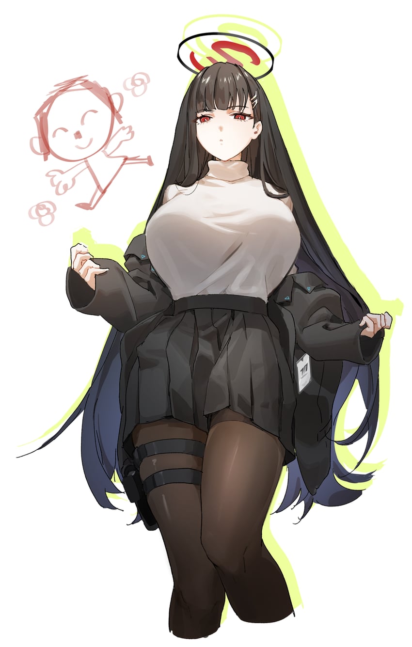 sensei, doodle sensei, and rio (blue archive) drawn by 0dicol0