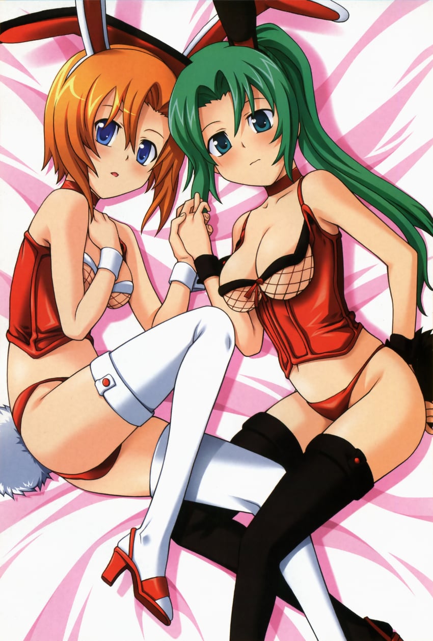 ryuuguu rena and sonozaki mion (higurashi no naku koro ni) drawn by rato