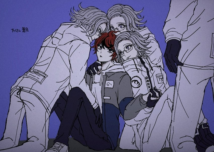 aotsuki eito and sumino takumi (the hundred line -last defense academy-) drawn by shi_gu_(sigu_69)