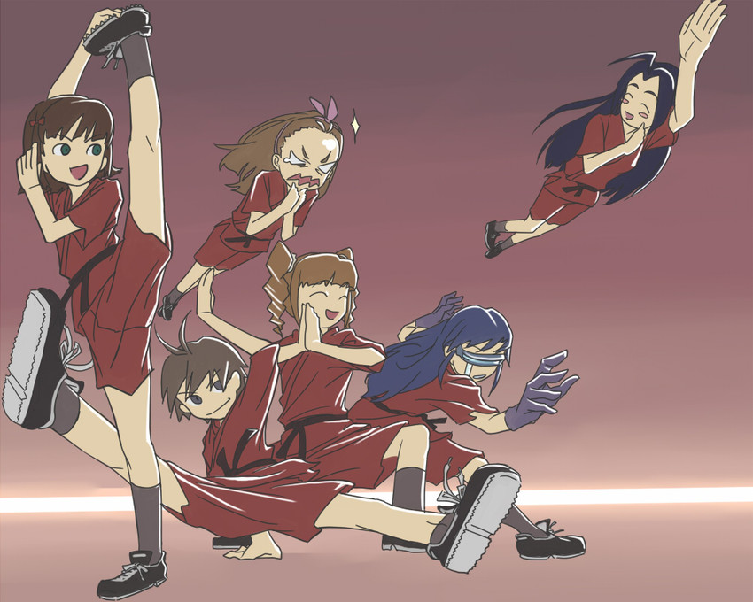 kisaragi chihaya, amami haruka, kikuchi makoto, minase iori, takatsuki yayoi, and 2 more (idolmaster and 1 more) drawn by inu_(aerodog)