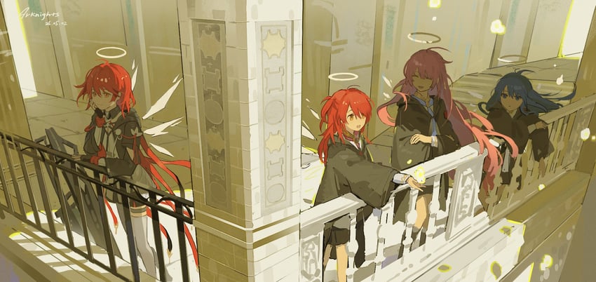 exusiai, mostima, lemuen, and exusiai the new covenant (arknights) drawn by yuanshu