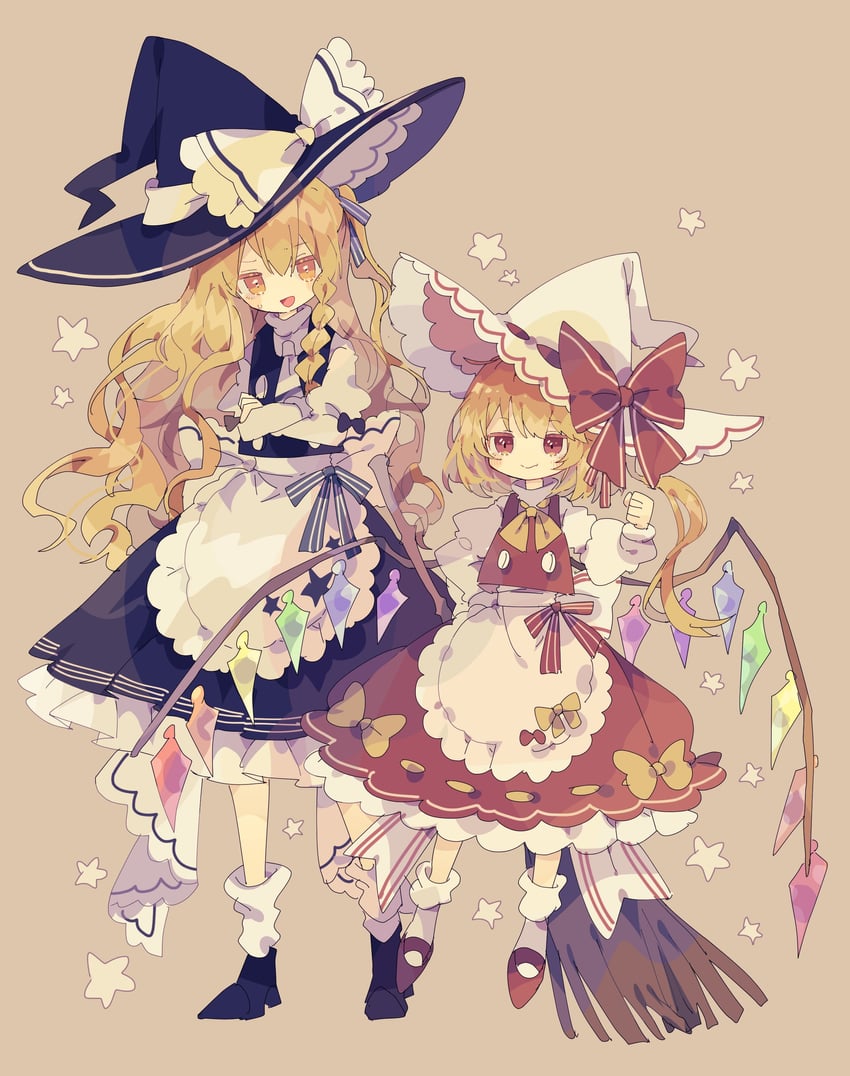 kirisame marisa and flandre scarlet (touhou) drawn by nikorashi-ka