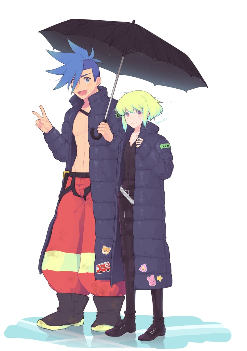 lio fotia and galo thymos (promare) drawn by kome_1022