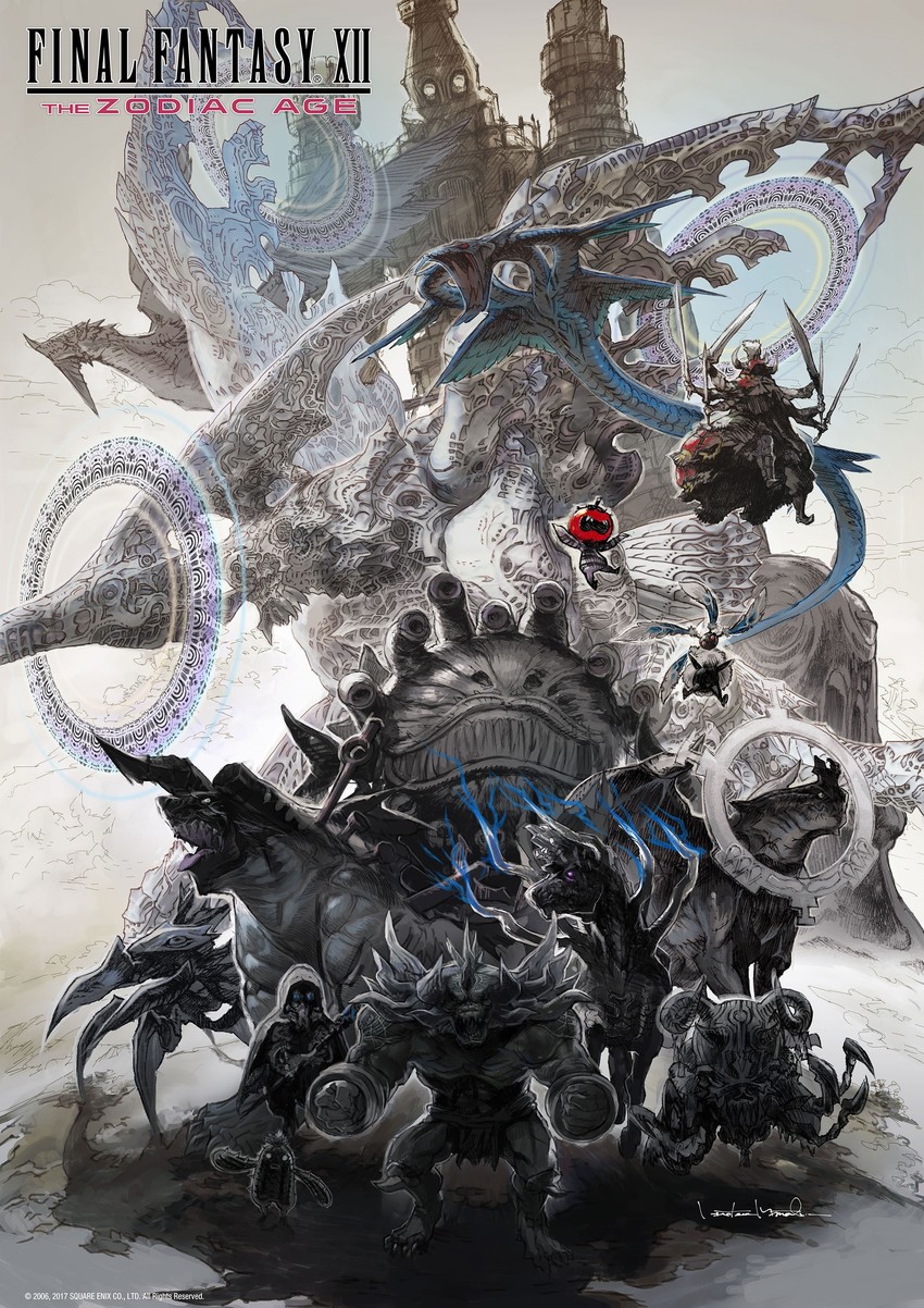 sabotender, malboro, gilgamesh, and yiazmat (final fantasy and 2 more) drawn by minaba_hideo