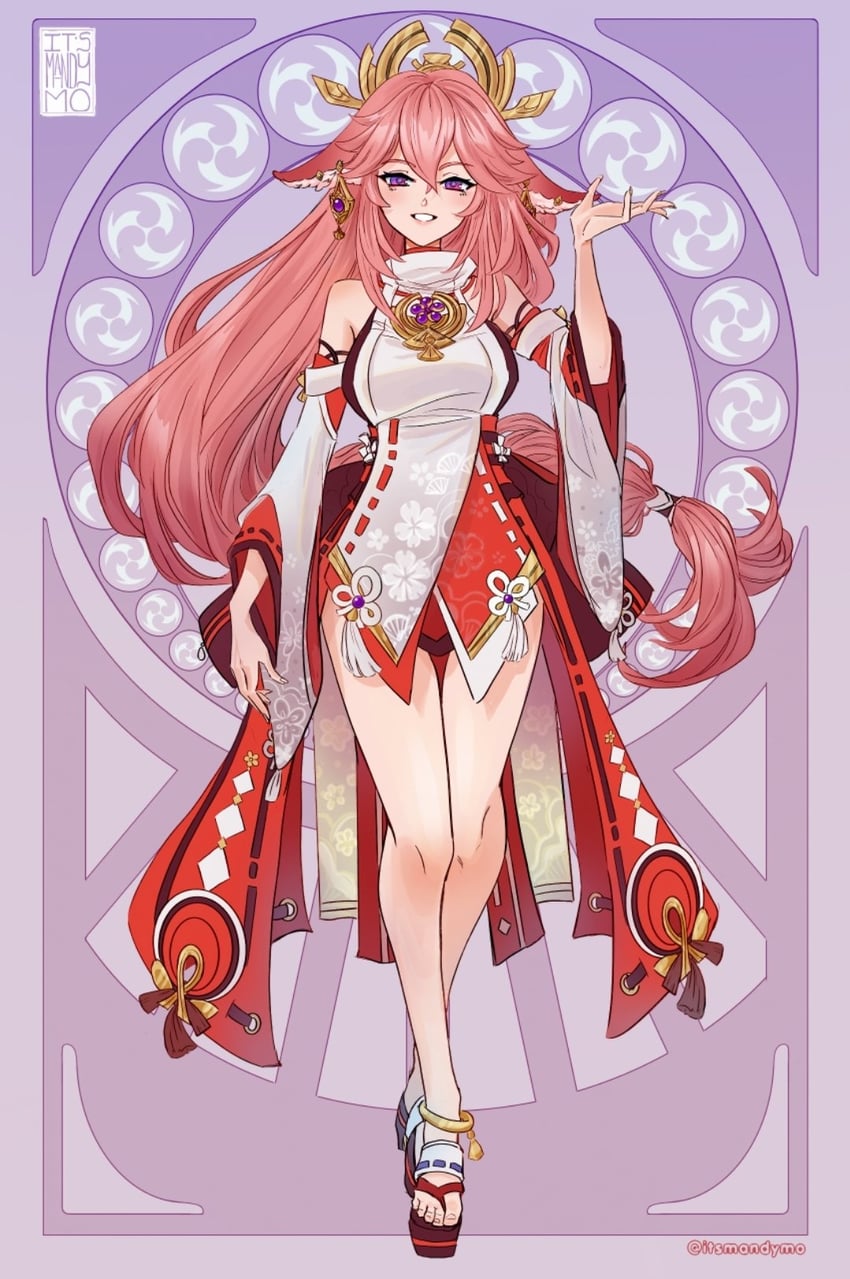 yae miko (genshin impact) drawn by itsmandymo