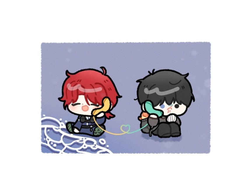 park moo-hyun and kim jaehee (eoduun badaui deungbul-i doeeo) drawn by bbing_zzi