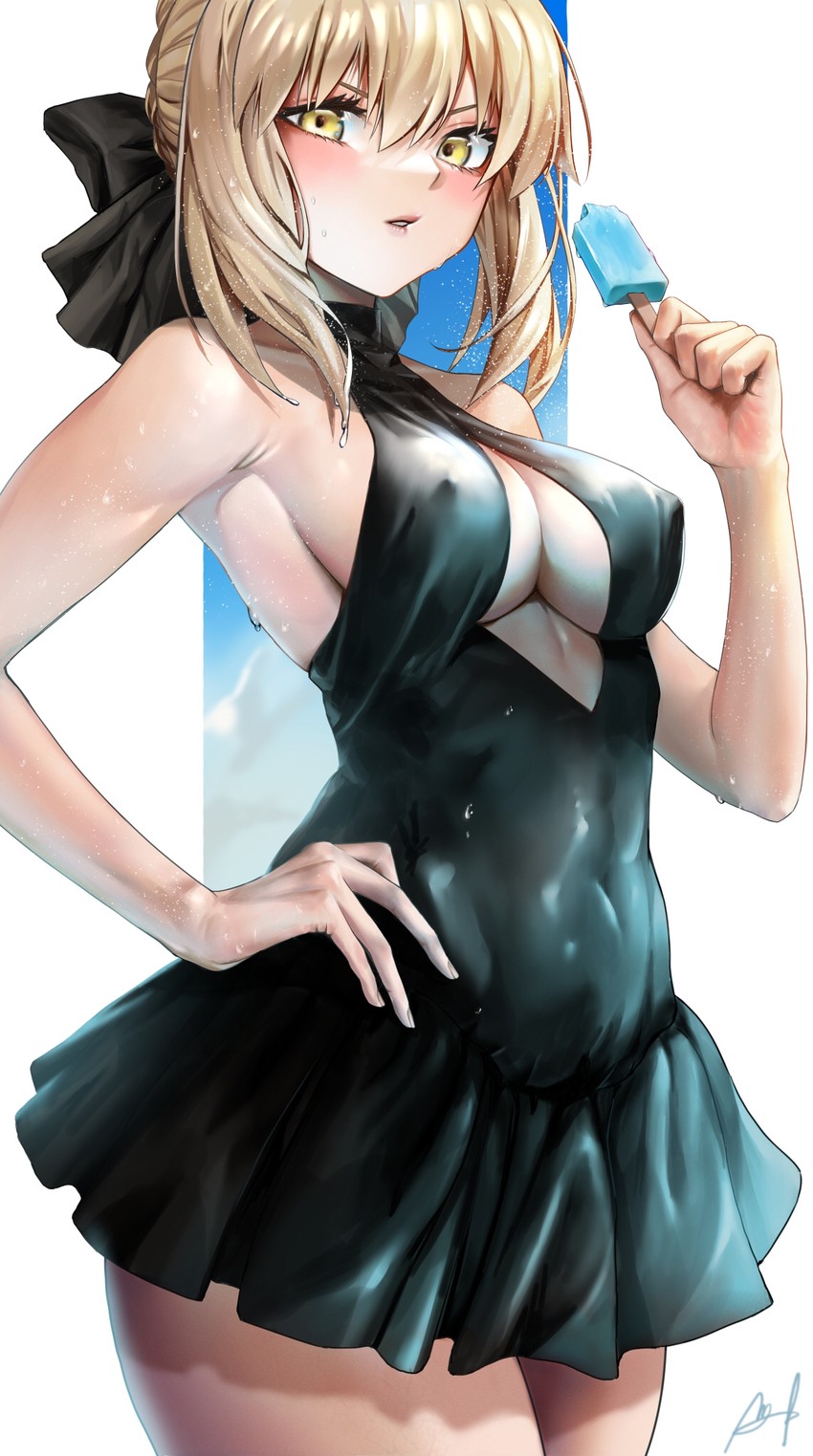 artoria pendragon and saber alter (fate and 1 more) drawn by kos-owl