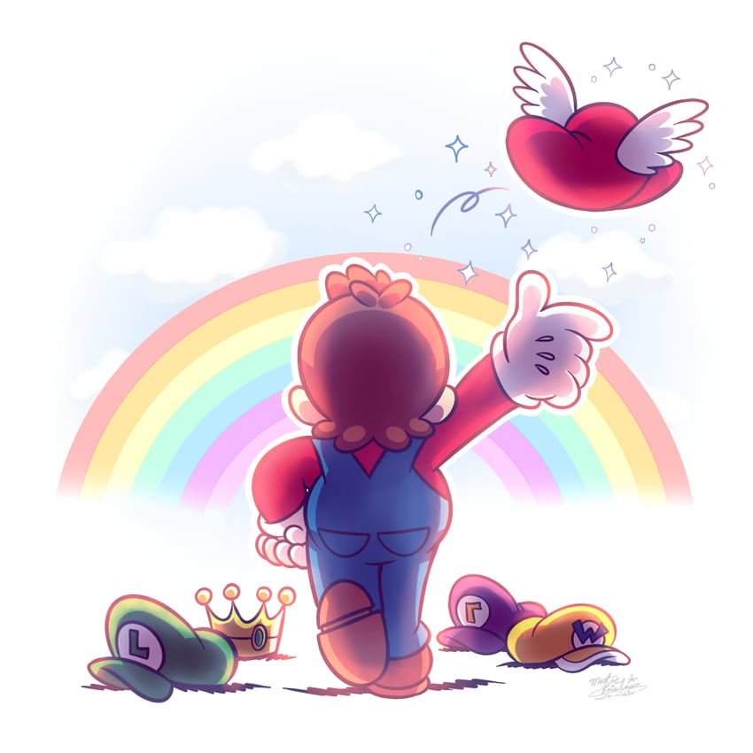 mario, luigi, wario, waluigi, and charles martinet (mario) drawn by mast3r-rainb0w