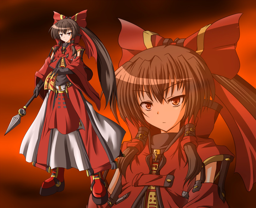 hakurei reimu and sol badguy (touhou and 2 more) drawn by hagami495