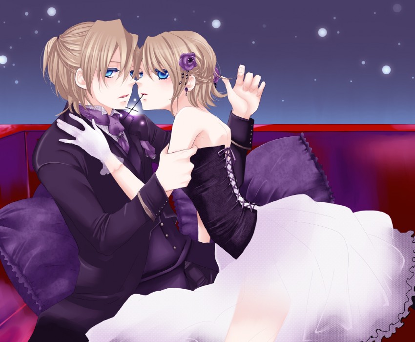 kagamine rin and kagamine len (vocaloid) drawn by ako_(macochi)