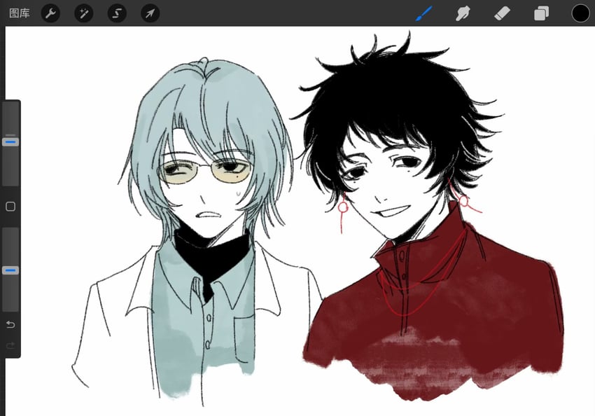 li yuting and liu qingcheng (touqi guaitan) drawn by xingyue_zhujiu