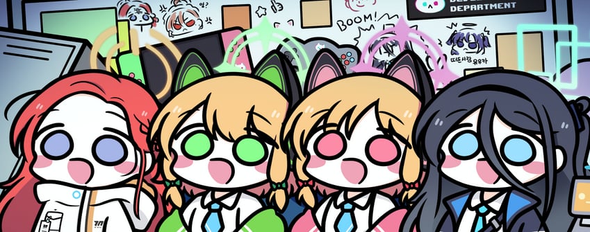 sensei, yuuka, doodle sensei, aris, momoi, and 4 more (blue archive) drawn by zzul0714