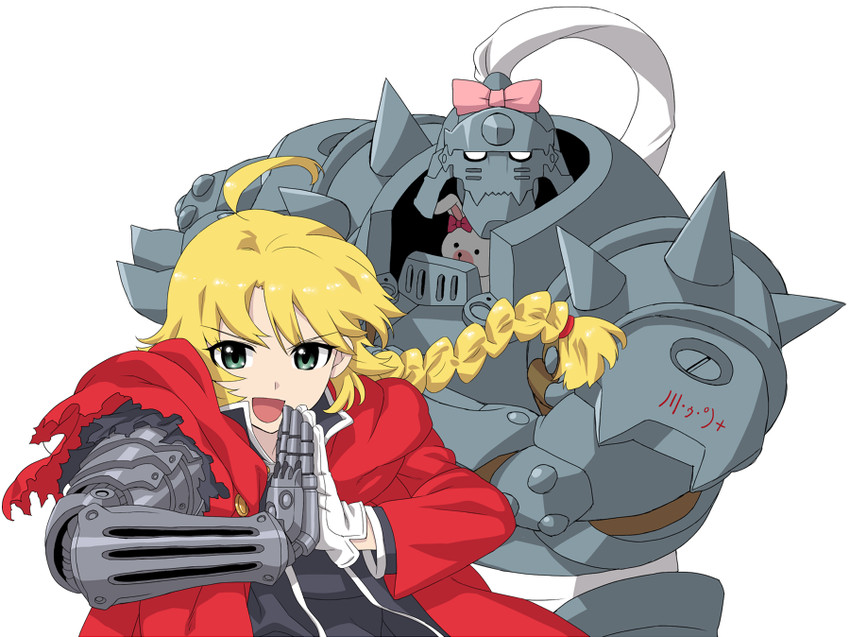 hoshii miki, minase iori, edward elric, alphonse elric, usa-chan, and 1 more (idolmaster and 1 more) drawn by hisakawa_riho