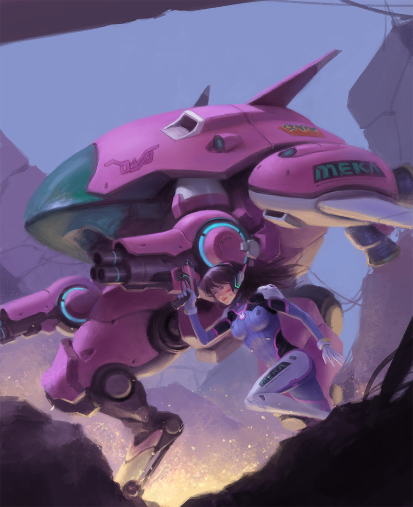 d.va (overwatch and 1 more) drawn by fan_bei_ren