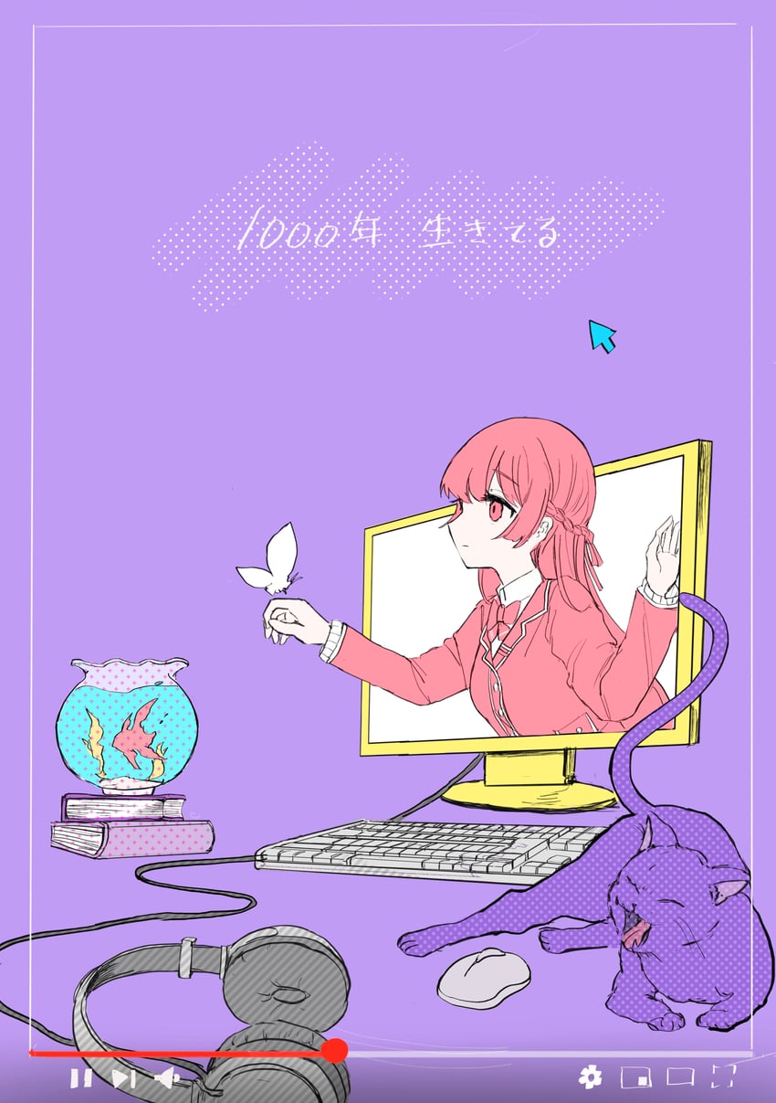 tsukino mito (nijisanji and 2 more) drawn by okayusan_san