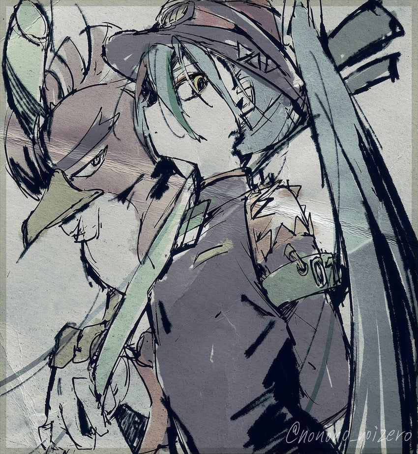 hatsune miku, fighting miku, and galarian farfetch'd (pokemon and 2 more) drawn by nonono_noizero