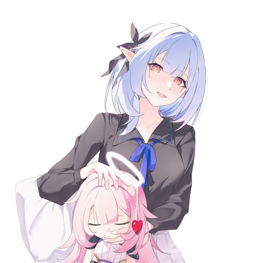 elysia, elf elysia, and herrscher of corruption (honkai and 1 more) drawn by huangyou_ban_rousong