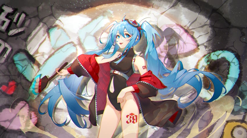 hatsune miku and magical mirai miku (vocaloid and 1 more) drawn by zuiai_gongzhu_dianxia