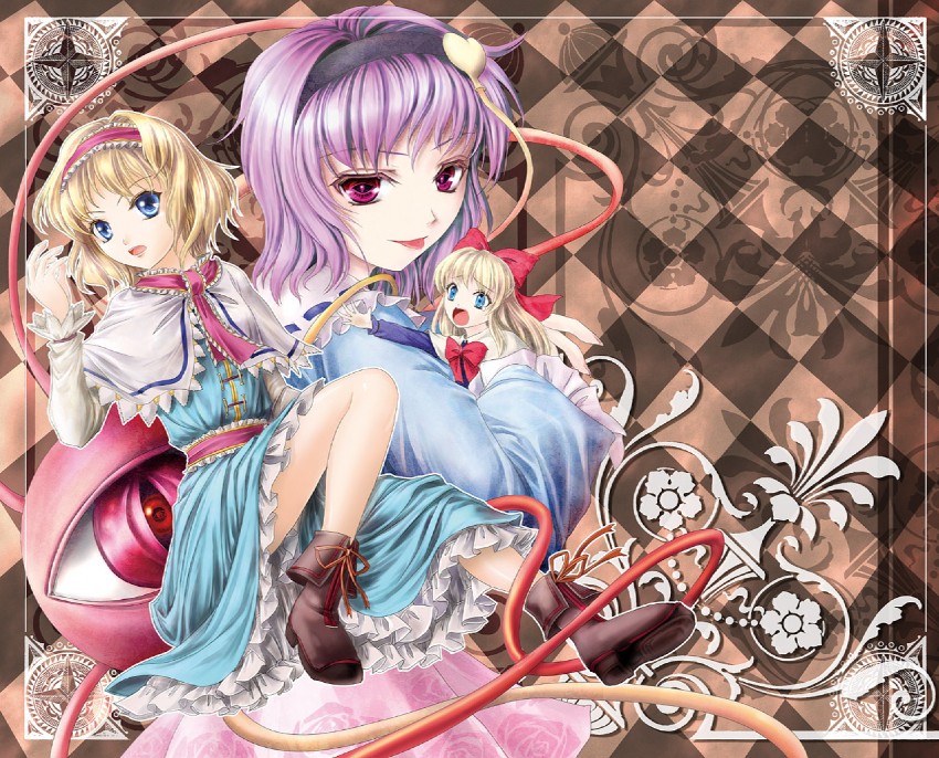 alice margatroid, komeiji satori, and shanghai doll (touhou) drawn by yuki_shuuka