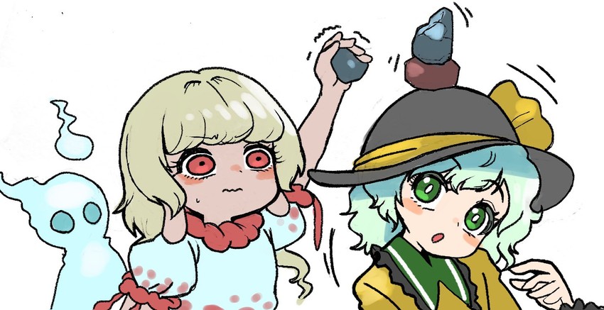 komeiji koishi and ebisu eika (touhou) drawn by howhow_notei