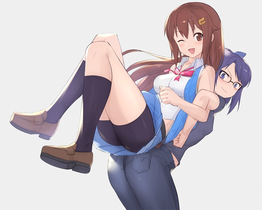 tokino sora and a-chan (hololive) drawn by iwahana