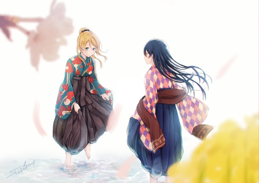 sonoda umi and ayase eli (love live! and 1 more) drawn by suito