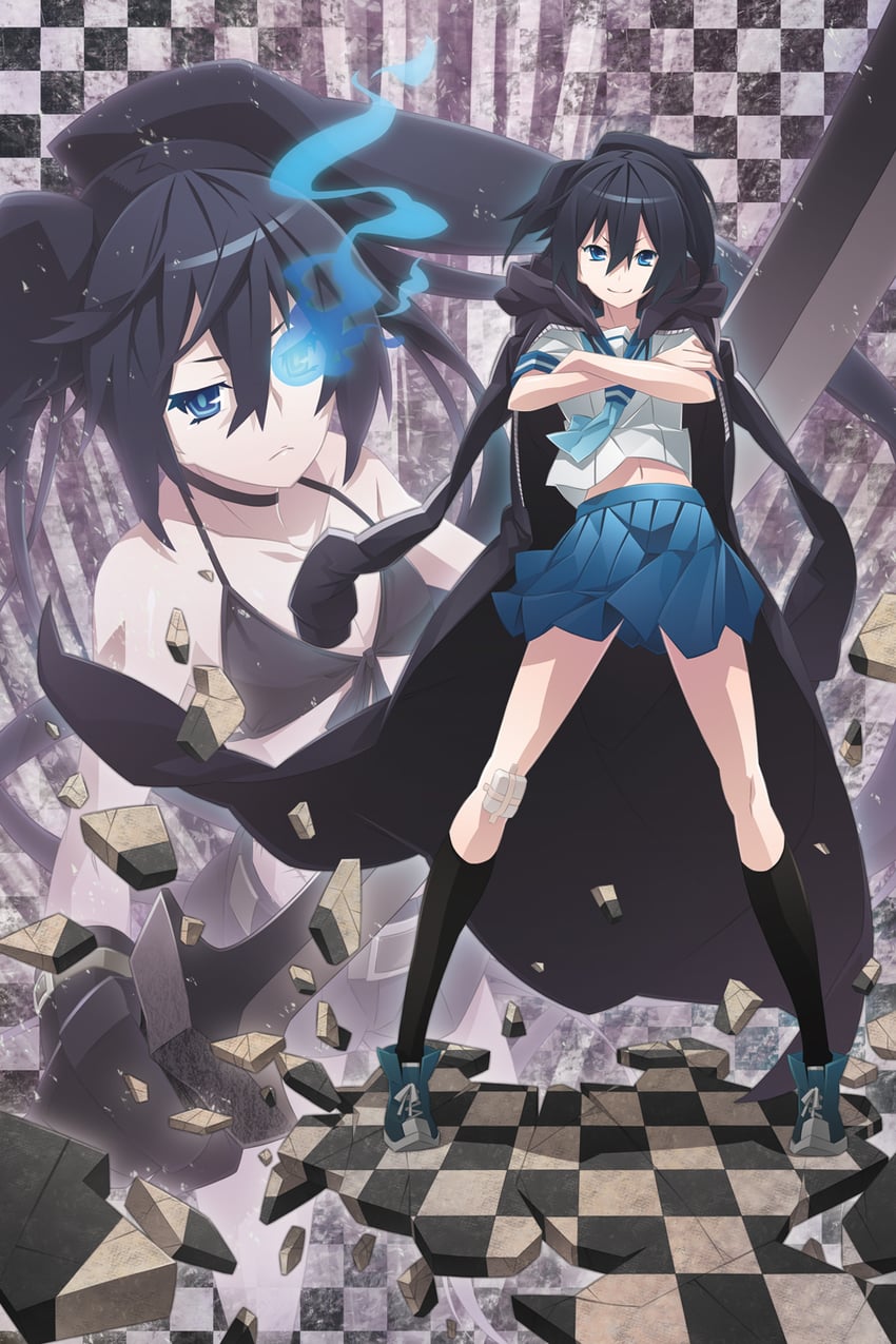 black rock shooter and kuroi mato (black rock shooter) drawn by yamanami_kousuke
