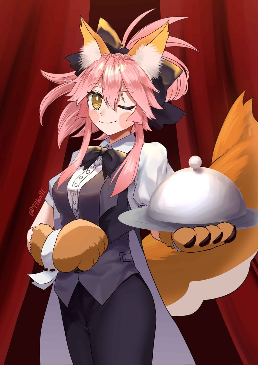 tamamo and tamamo cat (fate and 1 more) drawn by nakinishimoarazu