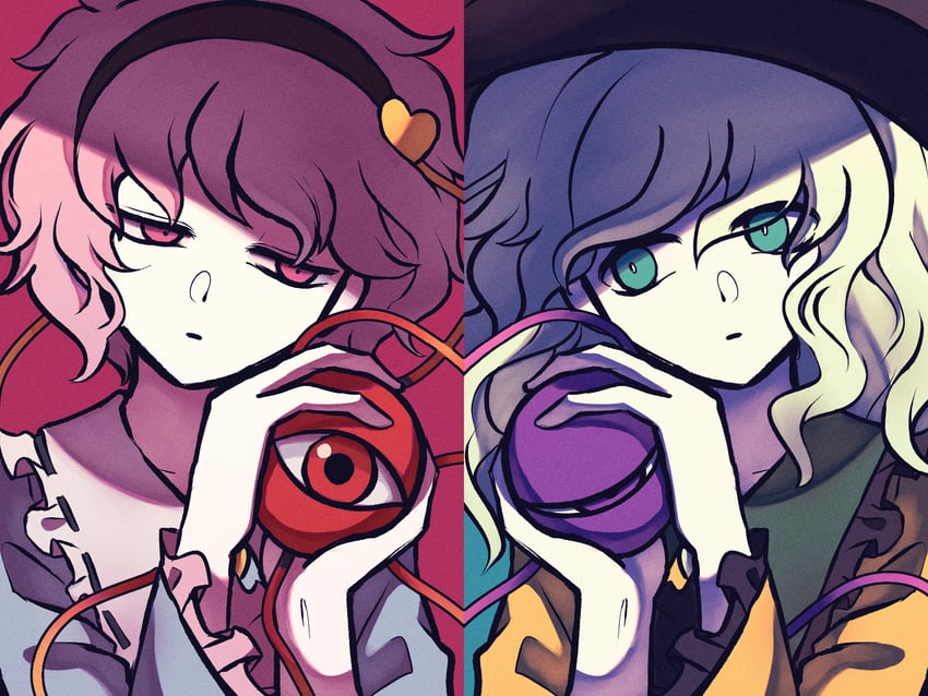 komeiji koishi and komeiji satori (touhou) drawn by soda_(sodaa_811)