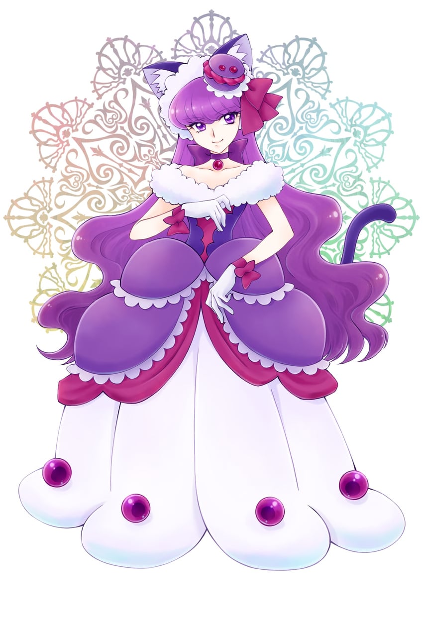 kotozume yukari and cure macaron (precure and 1 more) drawn by aizen_(syoshiyuki)