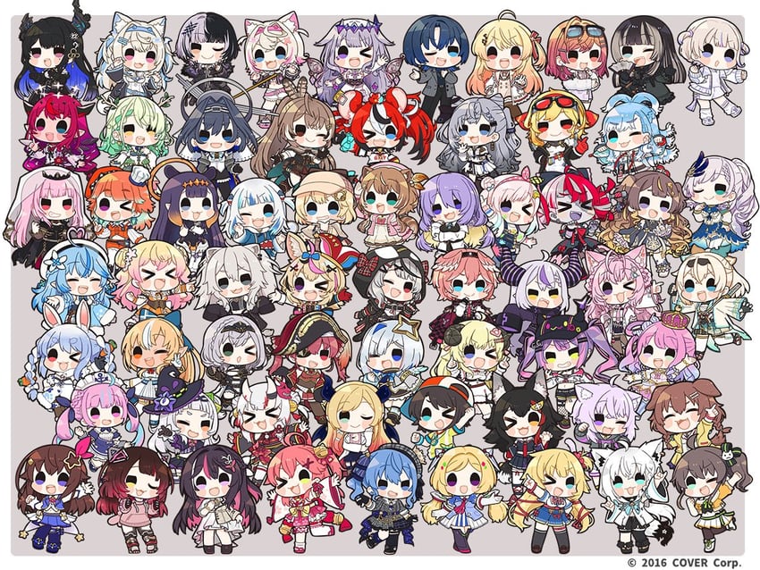 gawr gura, houshou marine, shirakami fubuki, hoshimachi suisei, mori calliope, and 60 more (hololive and 3 more) drawn by same_anko