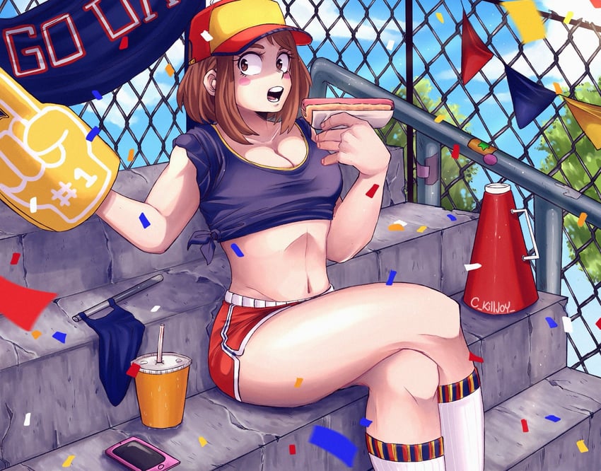 uraraka ochaco (boku no hero academia) drawn by mica_(c_killjoy)