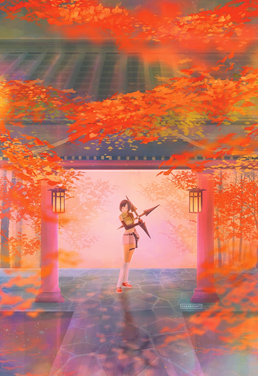 yuffie kisaragi (final fantasy and 3 more) drawn by sugarmintdreams