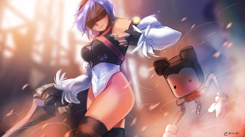 2b, pod, mickey mouse, and aqua (nier and 6 more) drawn by pun-rii