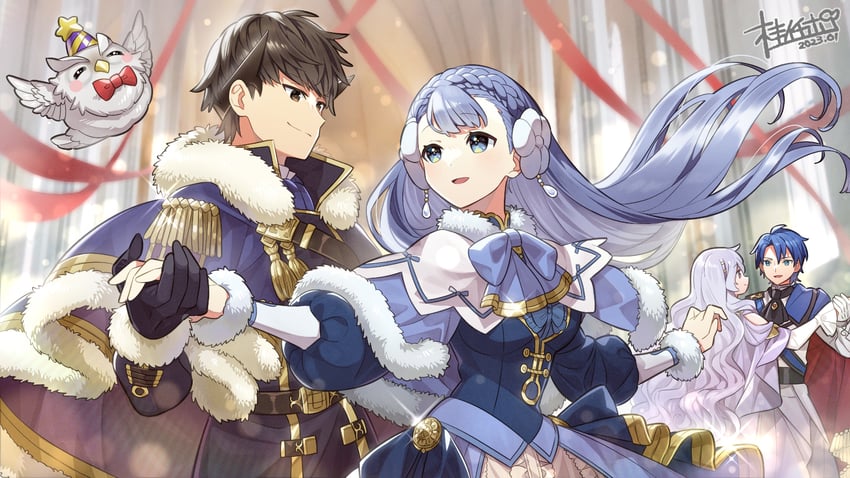 feh, sigurd, deirdre, berkut, and rinea (fire emblem and 3 more) drawn by katsura_ichiho